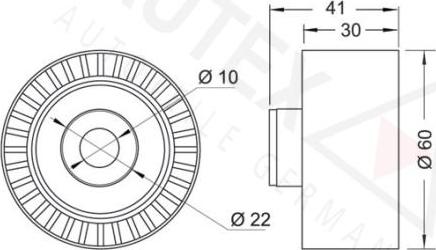Autex 654089 - Паразитний / Провідний ролик, зубчастий ремінь autozip.com.ua