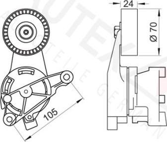 Autex 654084 - Натягувач ременя, клинові зуб. autozip.com.ua