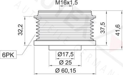 Autex 654196 - Ремінний шків, генератор autozip.com.ua