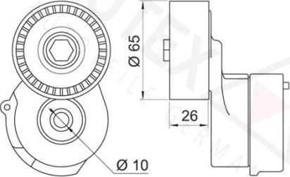 Autex 654164 - Натягувач ременя, поліклиновий ремінь autozip.com.ua