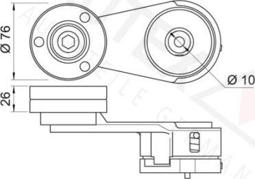 Autex 654161 - Натягувач ременя, поліклиновий ремінь autozip.com.ua