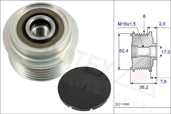 Autex 654852 - Ремінний шків, генератор autozip.com.ua