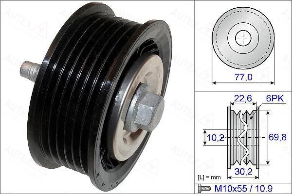 Autex 654881 - Паразитний / провідний ролик, поліклиновий ремінь autozip.com.ua