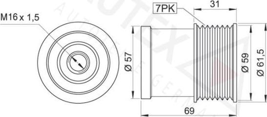 Autex 654358 - Ремінний шків, генератор autozip.com.ua