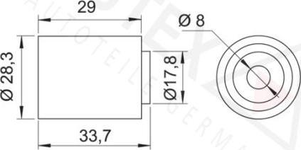Autex 654216 - Паразитний / Провідний ролик, зубчастий ремінь autozip.com.ua