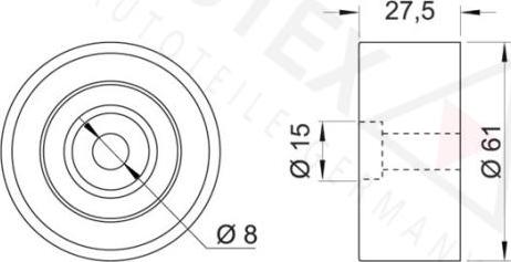 Autex 654212 - Паразитний / Провідний ролик, зубчастий ремінь autozip.com.ua