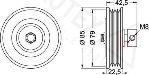 Autex 654230 - Паразитний / провідний ролик, поліклиновий ремінь autozip.com.ua