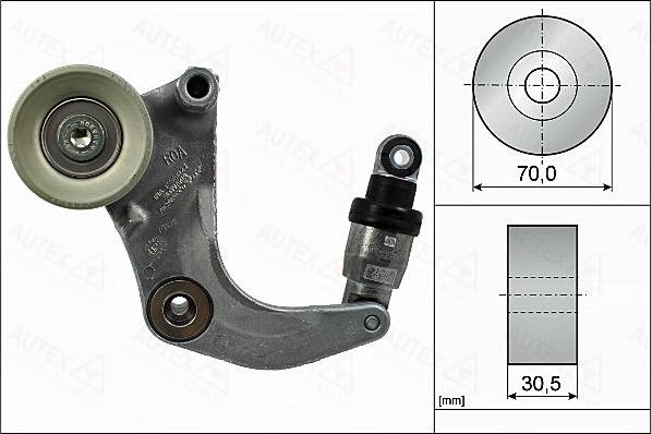 Autex 655017 - Натягувач ременя, клинові зуб. autozip.com.ua