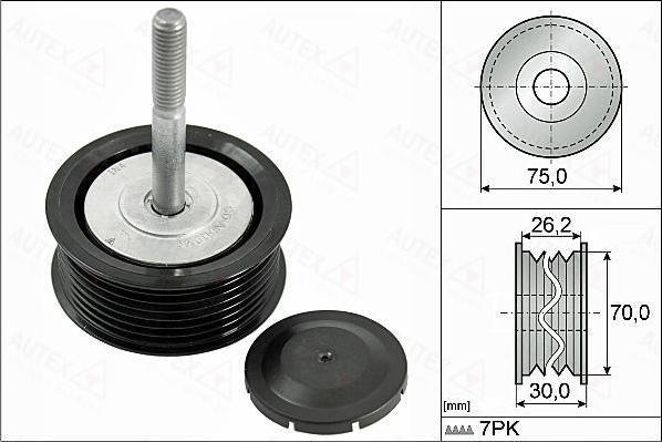 Autex 655143 - Паразитний / провідний ролик, поліклиновий ремінь autozip.com.ua