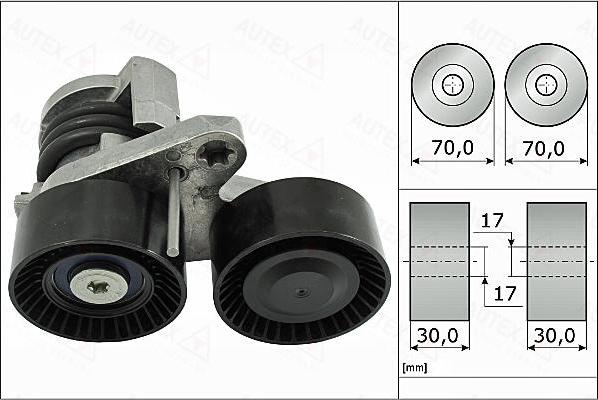 Autex 655134 - Натягувач ременя, клинові зуб. autozip.com.ua