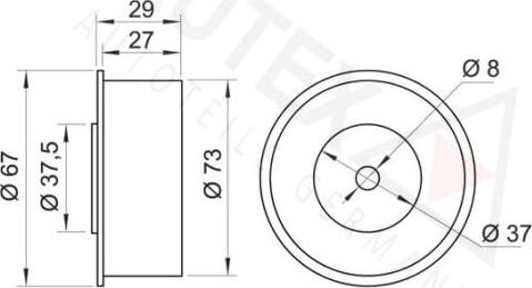 Autex 651448 - Паразитний / Провідний ролик, зубчастий ремінь autozip.com.ua