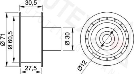 Autex 651447 - Паразитний / Провідний ролик, зубчастий ремінь autozip.com.ua