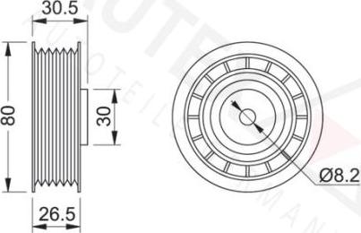 Autex 651463 - Паразитний / провідний ролик, поліклиновий ремінь autozip.com.ua
