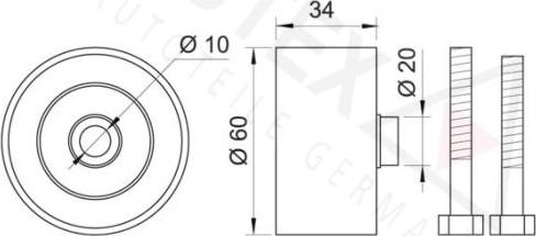 Autex 651422 - Паразитний / Провідний ролик, зубчастий ремінь autozip.com.ua