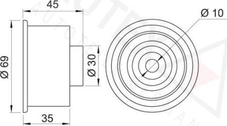Autex 651562 - Паразитний / Провідний ролик, зубчастий ремінь autozip.com.ua
