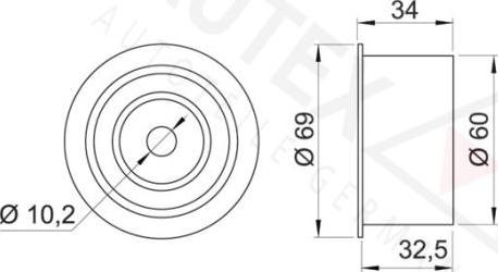 Autex 651652 - Паразитний / Провідний ролик, зубчастий ремінь autozip.com.ua