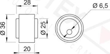 Autex 651609 - Паразитний / Провідний ролик, зубчастий ремінь autozip.com.ua