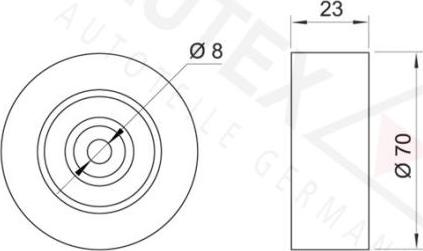 Autex 651179 - Паразитний / провідний ролик, поліклиновий ремінь autozip.com.ua