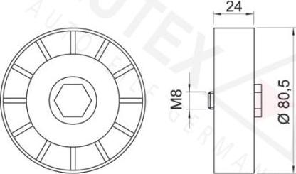 Autex 651870 - Паразитний / провідний ролик, поліклиновий ремінь autozip.com.ua
