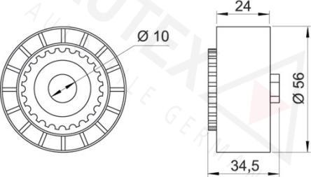 Autex 651345 - Паразитний / провідний ролик, поліклиновий ремінь autozip.com.ua