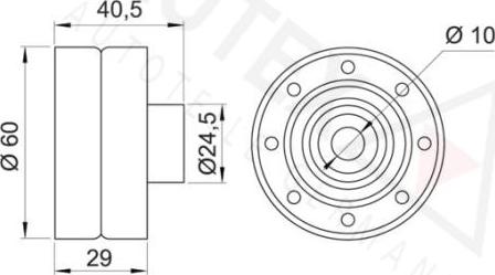 Autex 651364 - Паразитний / Провідний ролик, зубчастий ремінь autozip.com.ua