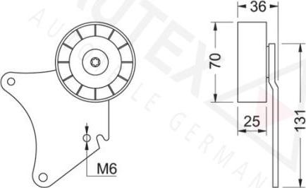 Autex 651372 - Паразитний / провідний ролик, поліклиновий ремінь autozip.com.ua
