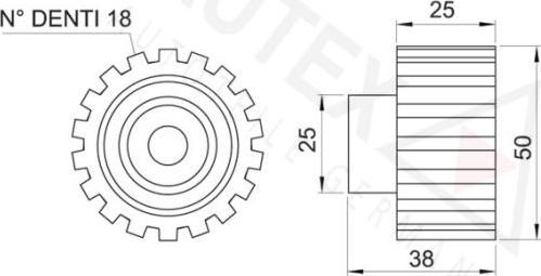 Autex 651222 - Паразитний / Провідний ролик, зубчастий ремінь autozip.com.ua