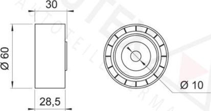 Autex 651794 - Паразитний / Провідний ролик, зубчастий ремінь autozip.com.ua