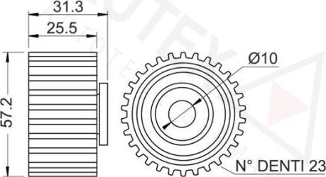 Autex 651756 - Паразитний / Провідний ролик, зубчастий ремінь autozip.com.ua