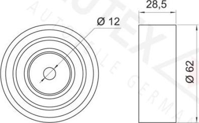 Autex 651765 - Паразитний / Провідний ролик, зубчастий ремінь autozip.com.ua