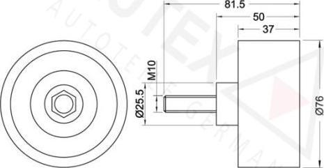 Autex 652073 - Паразитний / провідний ролик, поліклиновий ремінь autozip.com.ua