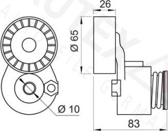 Autex 601994 - Натягувач ременя, клинові зуб. autozip.com.ua