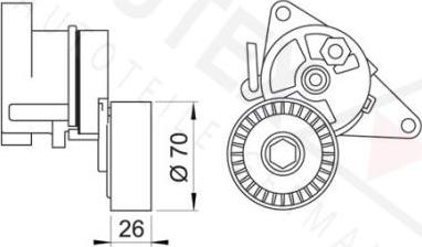Autex 601492 - Натягувач ременя, клинові зуб. autozip.com.ua