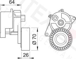 Autex 601482 - Натягувач ременя, клинові зуб. autozip.com.ua