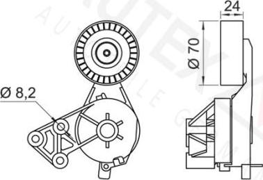 Autex 601862 - Натягувач ременя, клинові зуб. autozip.com.ua