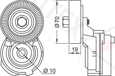 Autex 601832 - Натягувач ременя, клинові зуб. autozip.com.ua