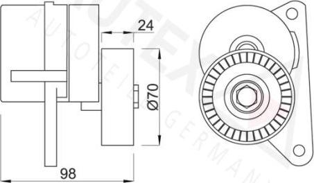 Autex 601301 - Натягувач ременя, клинові зуб. autozip.com.ua