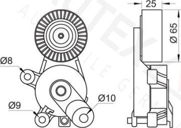 Autex 602075 - Натягувач ременя, клинові зуб. autozip.com.ua