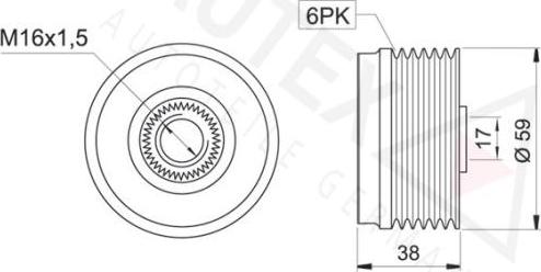 Autex 621891 - Ремінний шків, генератор autozip.com.ua