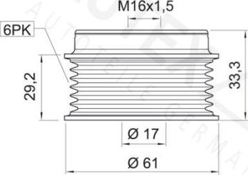 Autex 621232 - Ремінний шків, генератор autozip.com.ua