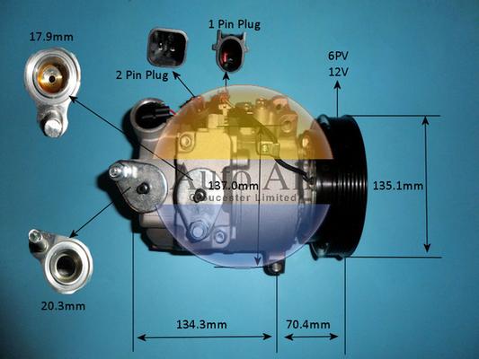 Auto Air Gloucester 14-9690P - Компресор, кондиціонер autozip.com.ua