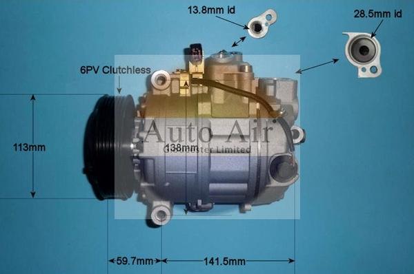 Auto Air Gloucester 14-9652P - Компресор, кондиціонер autozip.com.ua