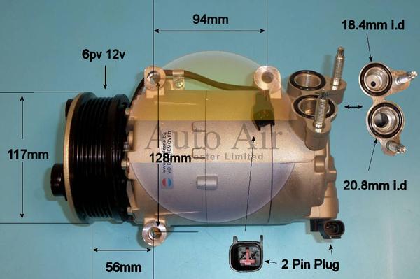 Auto Air Gloucester 14-9670P - Компресор, кондиціонер autozip.com.ua