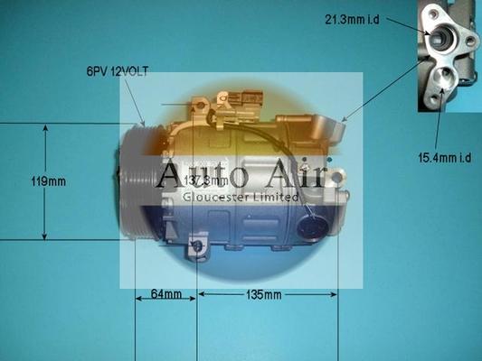 Auto Air Gloucester 14-9732 - Компресор, кондиціонер autozip.com.ua