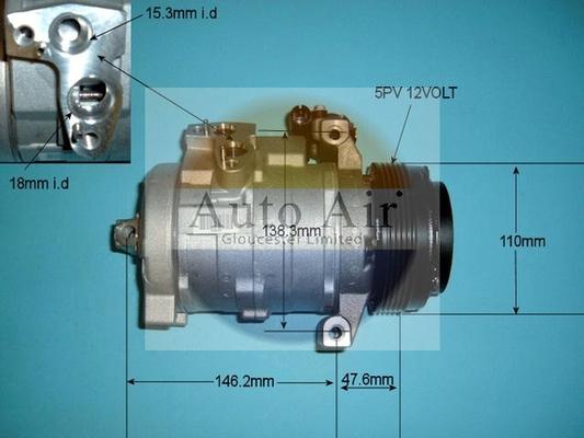 Auto Air Gloucester 14-9722 - Компресор, кондиціонер autozip.com.ua