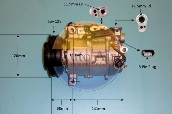 Auto Air Gloucester 14-5973P - Компресор, кондиціонер autozip.com.ua