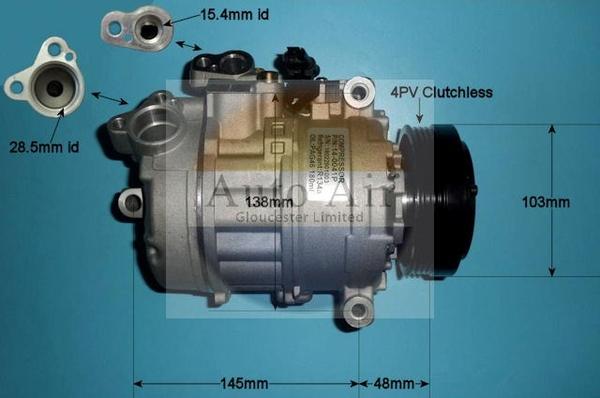 Auto Air Gloucester 14-0041P - Компресор, кондиціонер autozip.com.ua