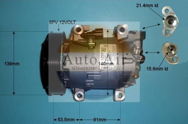 Auto Air Gloucester 14-0002 - Компресор, кондиціонер autozip.com.ua