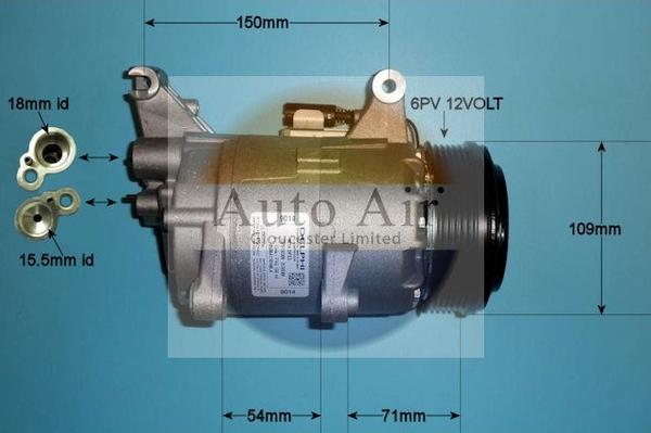 Auto Air Gloucester 14-0007 - Компресор, кондиціонер autozip.com.ua