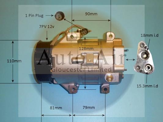 Auto Air Gloucester 14-0084P - Компресор, кондиціонер autozip.com.ua